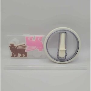 40oz Replacement Tumbler Flip Straw Lid with Straw & Accessories -2Pk